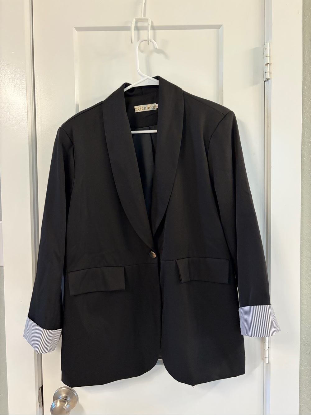 Gianfranco Ferre Black Single-Button Shawl Collar Blazer